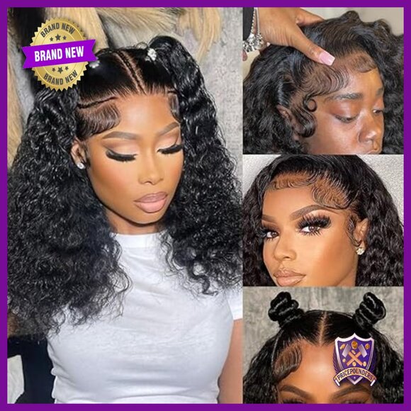 13x4 Lace Front Bob Wig Human Hair Deep Wave 200% Density Pre Plucked main image 6
